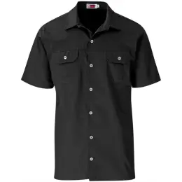 Mens Short Sleeve Wildstone Shirt Black Front